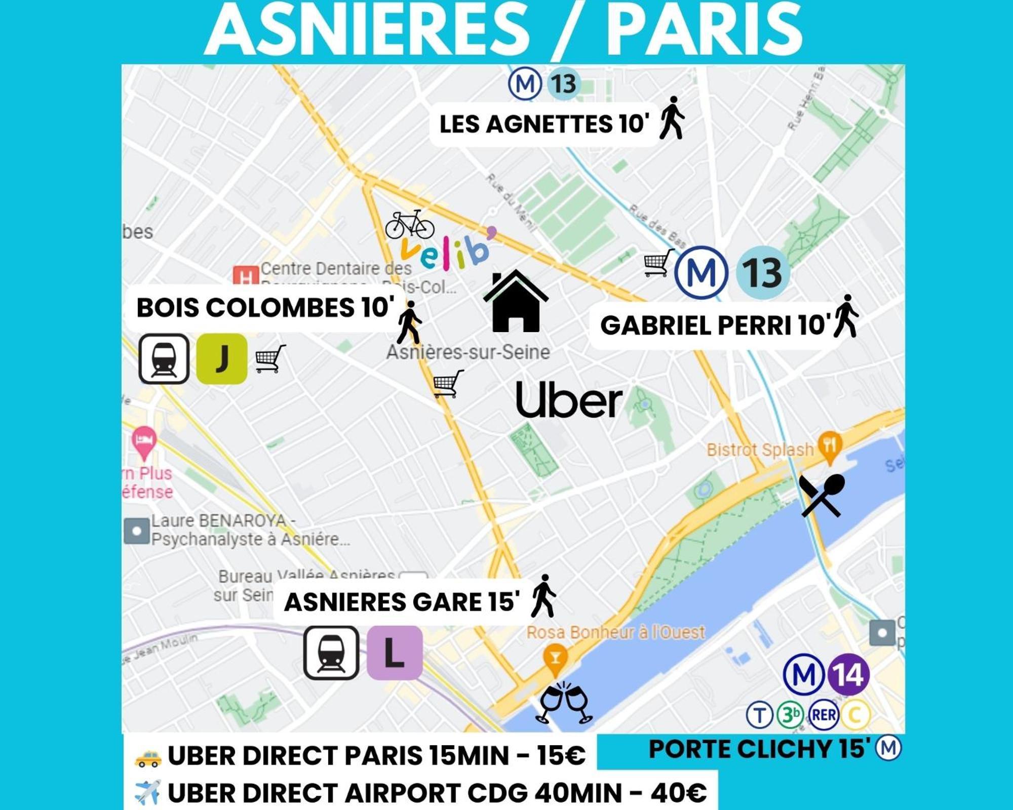 Le Vuitton Asnieres - 2 Pieces A 15 Min De Parisアパートメント エクステリア 写真